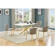 Best Quality Furniture Rectangular White Faux Marble Glass Dining Set