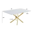 Best Quality Furniture Rectangular White Faux Marble Glass Dining Set