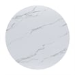 Best Quality Furniture Faux White Marble Glass Dining Table with Velvet Chairs