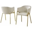 Best Quality Furniture Rectangular Clear Glass Dining Set with Linen Chairs