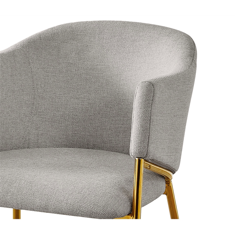 Best Quality Furniture Rectangular Clear Glass Dining Set with Linen Chairs