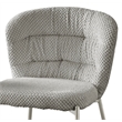 Best Quality Furniture Gray Fluffy Checker Textured Fabric Side Chairs