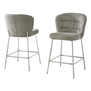 Best Quality Furniture Gray Fluffy Checker Textured Fabric Counter Chairs