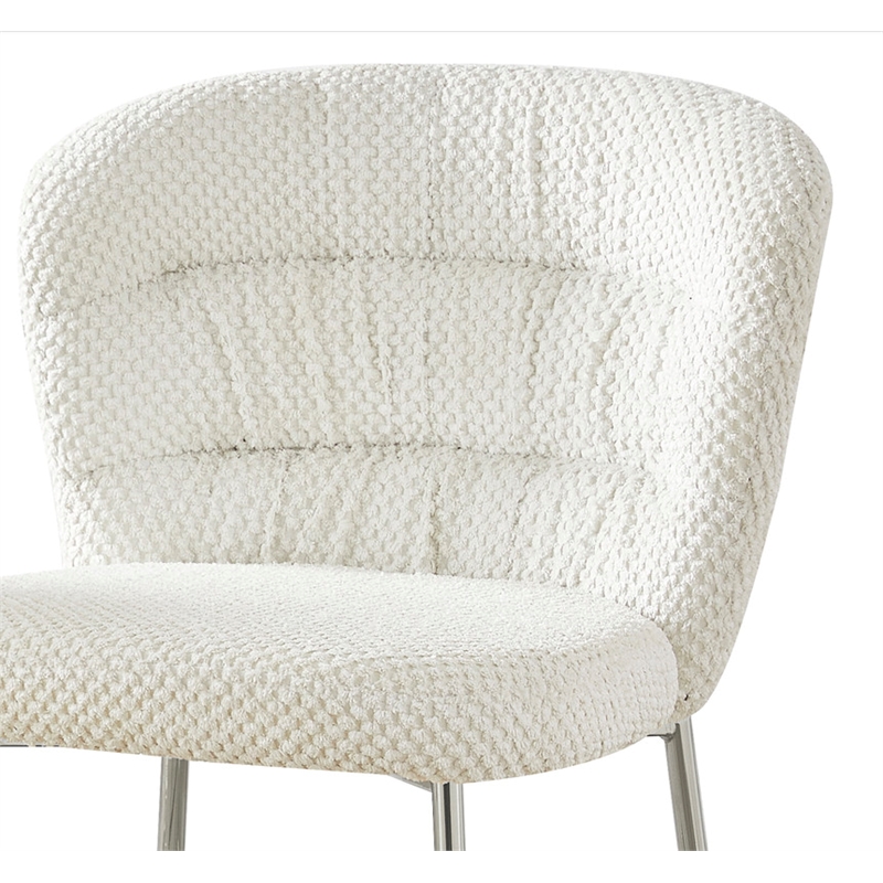 Best Quality Furniture Cream Fluffy Checker Textured Fabric Counter Chairs