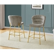 Best Quality Furniture Gray Fluffy Checker Textured Fabric Counter Chairs