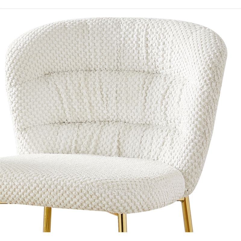 Best Quality Furniture Cream Fluffy Checker Textured Fabric Counter Chairs