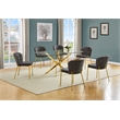 Best Quality Furniture Rectangular Clear Glass Dining Set with Fluffy Chairs