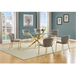 Best Quality Furniture Rectangular Clear Glass Dining Set with Fluffy Chairs