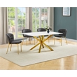 Best Quality Furniture Rectangular White Faux Marble Glass Dining Set