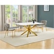 Best Quality Furniture Rectangular White Faux Marble Glass Dining Set