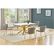 Best Quality Furniture Rectangular White Faux Marble Glass Dining Set