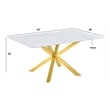 Best Quality Furniture Rectangular White Faux Marble Glass Dining Set