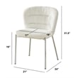 Best Quality Furniture Cream Fluffy Checker Textured Fabric Side Chairs