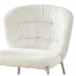 Best Quality Furniture Cream Fluffy Checker Textured Fabric Side Chairs