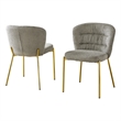Best Quality Furniture Gray Fluffy Checker Textured Fabric Side Chairs
