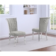 Best Quality Furniture Rich Gray Boucle Fabric Side Chairs with Chrome Frame