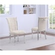 Best Quality Furniture Cream Boucle Fabric Side Chairs with Chrome Frame