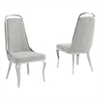 Best Quality Furniture Rich Gray Boucle Fabric Side Chairs with Chrome Frame