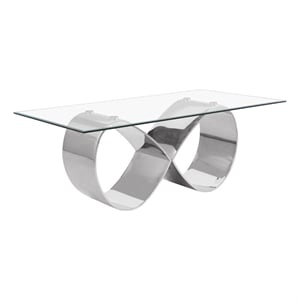 Best Quality Furniture 78&quot x 42&quot Clear Tempered Glass Table with Stainless Steel