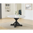 Best Quality Furniture Faux White Marble Dining Table with Dark Rustic Wood
