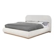 Best Quality Furniture Cream Boucle Fabric Platform Bed in King Size