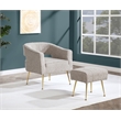 Best Quality Furniture 2 Piece Accent Chair & Ottoman in Gray Boucle Fabric