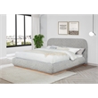 Best Quality Furniture Rich Gray Boucle Fabric Platform Bed in Queen Size