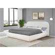 Best Quality Furniture Cream Boucle Fabric Platform Bed in Queen Size
