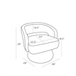 Best Quality Furniture Swivel Accent Chair in Cream Velvet Stripe Fabric