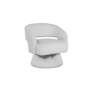 Best Quality Furniture Swivel Accent Chair in Cream Velvet Stripe Fabric