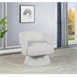 Best Quality Furniture Swivel Accent Chair in Cream Velvet Stripe Fabric