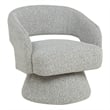 Best Quality Furniture Swivel Accent Chair in Rich Gray Boucle Fabric