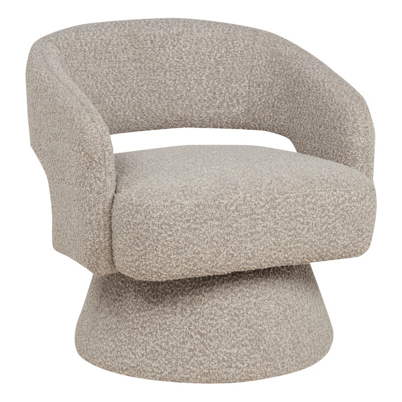 Best Quality Furniture Swivel Accent Chair in Gray Boucle Fabric