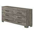 Best Quality Furniture Antique Gray Wood 6 Drawer Dresser with Rustic Finish