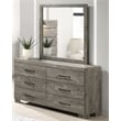 Best Quality Furniture Antique Gray Wood 6 Drawer Dresser with Rustic Finish