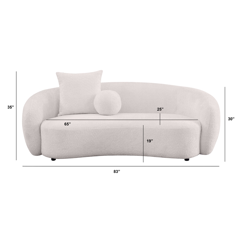 Best Quality Furniture 2 Piece Sofa & Loveseat Set in Beige Boucle Teddy Fabric
