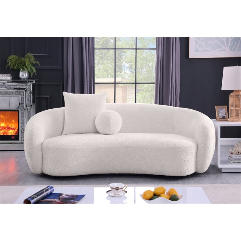 Best Quality Furniture 3 Seater Sofa in Beige Boucle Teddy Fabric