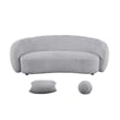 Best Quality Furniture 3 Seater Sofa in Light Gray Boucle Teddy Fabric