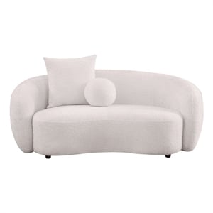 Best Quality Furniture 2 Seater Loveseat in Beige Boucle Teddy Fabric