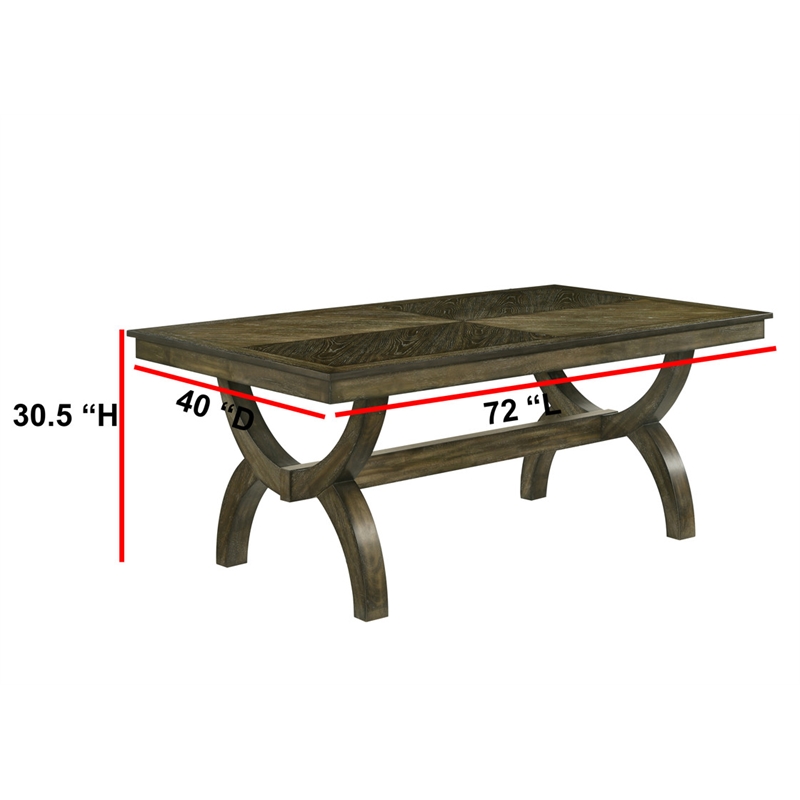 Best Quality Furniture Traditional 7 Piece Dining Set in Antique Brown Wood