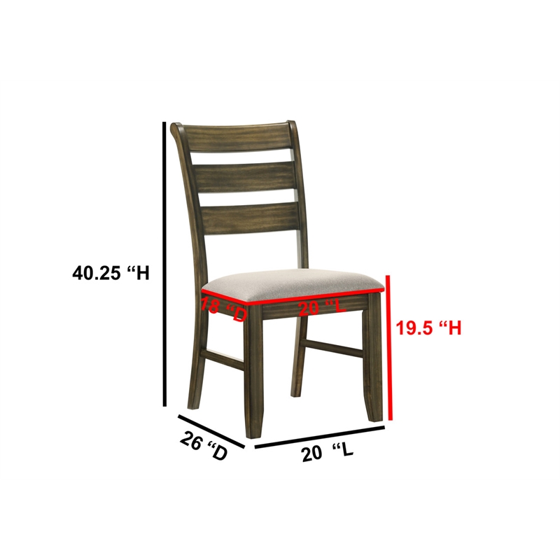 Best Quality Furniture Traditional 7 Piece Dining Set in Antique Brown Wood