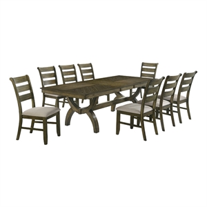Best Quality Furniture Antique Brown Wood Extendable Dining Table Set