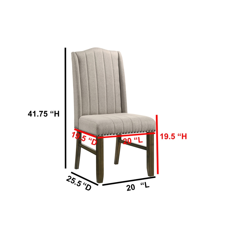 Best Quality Furniture Traditional 7 Piece Dining Set in Antique Brown Wood