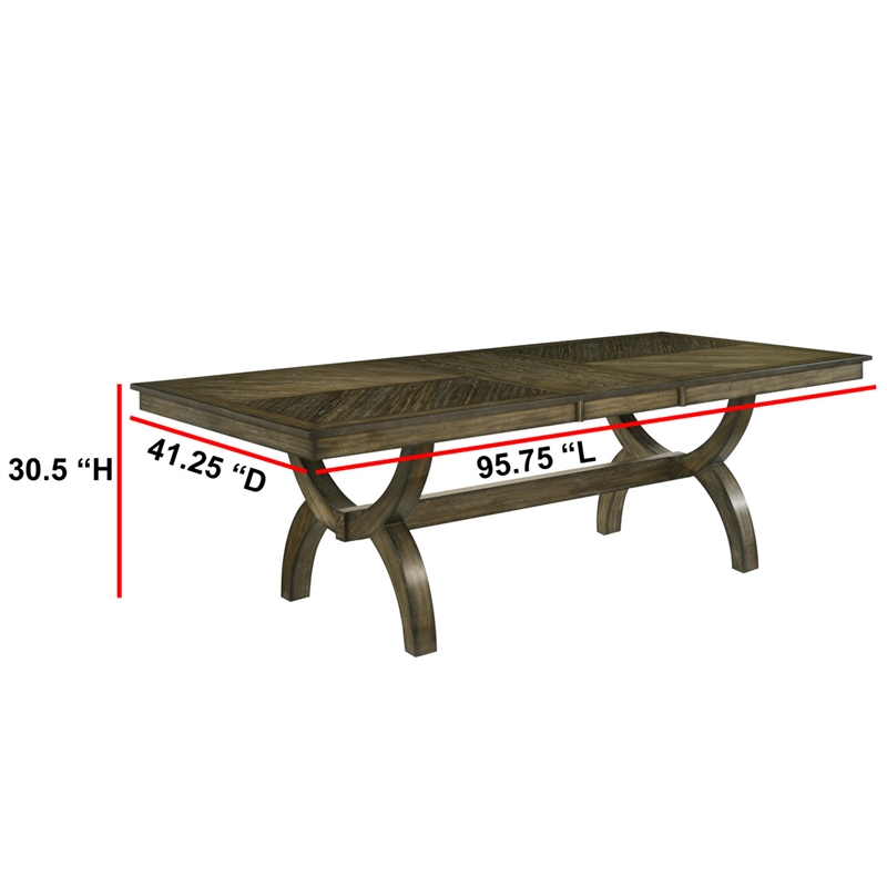 Best Quality Furniture Antique Brown Wood Extendable Dining Table Set