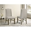 Best Quality Furniture Beige Fabric Dining Chairs with Brown Wood