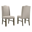 Best Quality Furniture Beige Fabric Dining Chairs with Brown Wood
