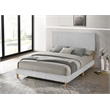 Best Quality Furniture Twin Size Panel Bed in Light Gray Velvet Corduroy