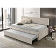Best Quality Furniture Twin Daybed with Trundle in Cream Velvet Corduroy