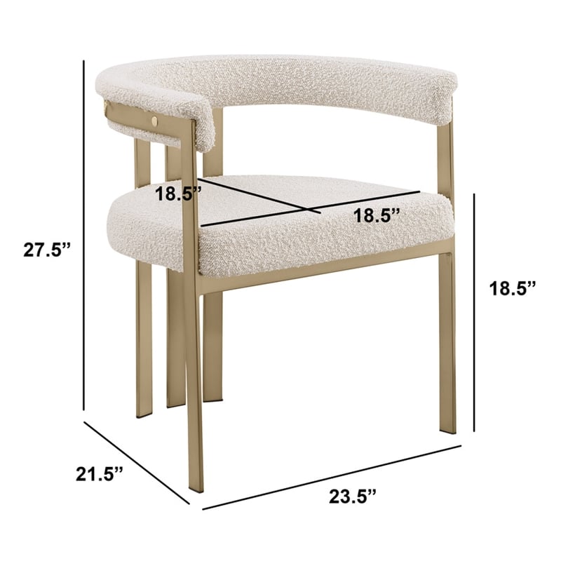 Best Quality Furniture 5pc Circle Clear Glass Dining Set & Boucle Fabric Chairs