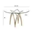 Best Quality Furniture 48x48 Clear Tempered Glass Dining Table with Matte Chrome